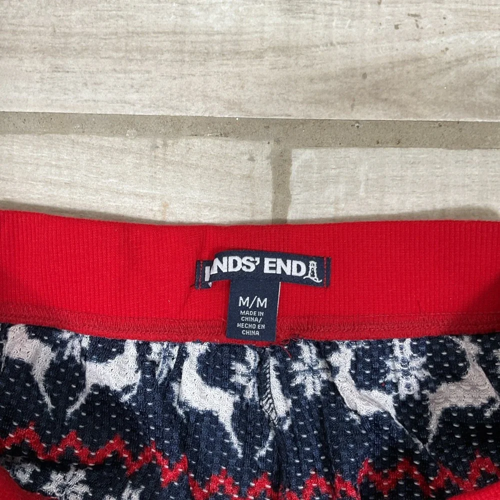Lands End Pajama Set Size‎ Medium 2 piece Fairisle Pattern Soft Cozy Stretch